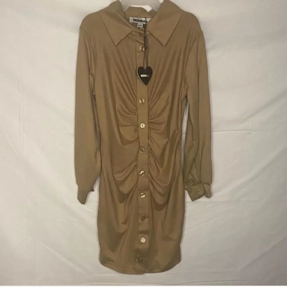 Fashion Nova Kids Ruched Shirt Dress Size 4